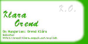 klara orend business card